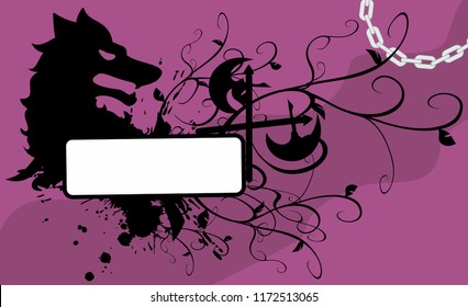 heraldic wolf crest copy space background in vector format very easy to edit