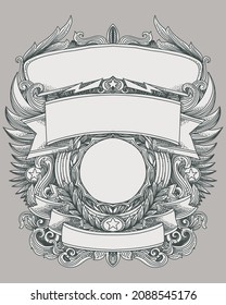 heraldry with banner ribbon illustration template