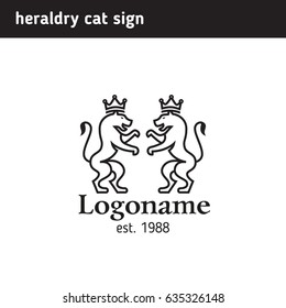 Heraldry cat logo of lines, for company