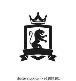 Heraldry cat logo of lines, for company