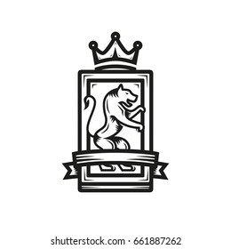 Heraldry cat logo of lines, for company