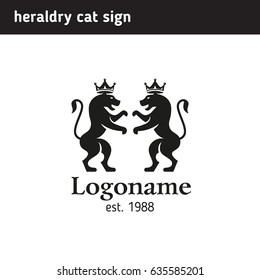 Heraldry cat silhouette, logo for company