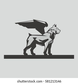 Heraldry dog vector illustration