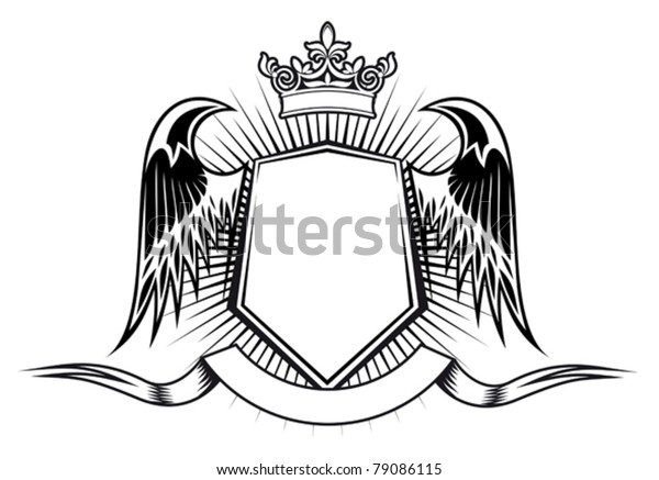 Heraldry Elements Wings Ribbons Design Jpeg Stock Vector (Royalty Free ...