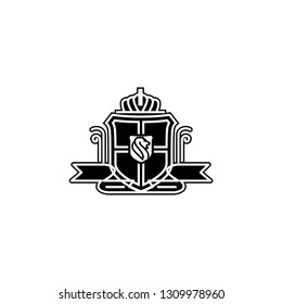 Heraldry Emblem Logo Template Vector Line Style 