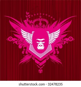 Heraldry with gorilla head