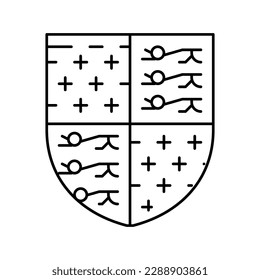 heraldry kingdom line icon vector. heraldry kingdom sign. isolated contour symbol black illustration