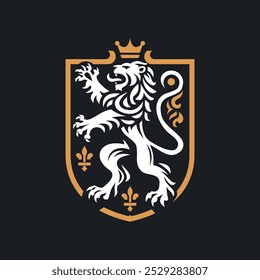 Heraldry Lion with a crown