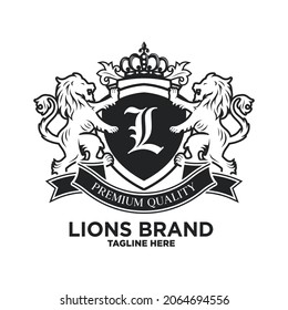 Heraldry lion luxury design Vector
