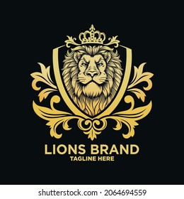 Heraldry lion luxury design Vector