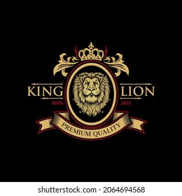 Heraldry lion luxury design Vector