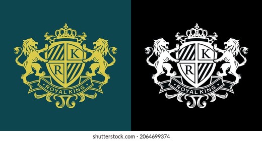 Heraldry lion luxury design Vector