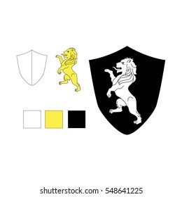 heraldry with a lion on the shield