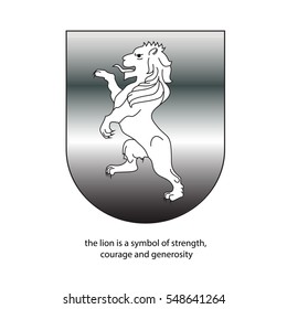 heraldry with a lion on the shield