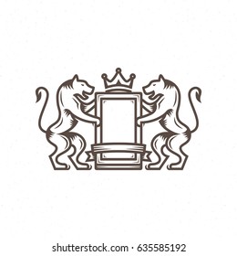 Heraldry logo in the style of engraving  for company