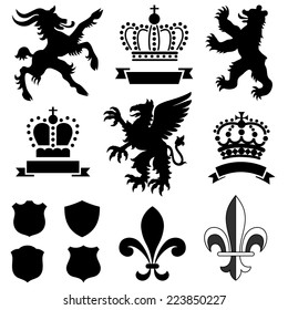 Heraldry Ornaments - Vector Heraldry Ornaments Isolated on a white background.