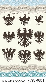 heraldry set and retro background