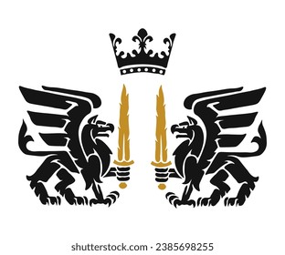 Heraldry symbol icon. Majestic emblem vector ilustration.