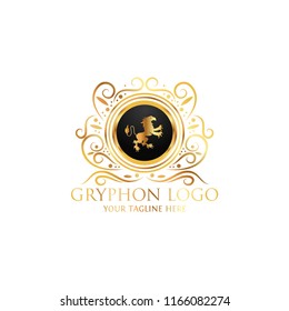 Heraldry vector logo. Gryphon Royal logo for VIP hotel, restaurant or any business.