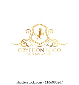 Heraldry vector logo. Gryphon Royal logo for VIP hotel, restaurant or any business.