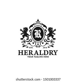 Heraldry Vector Logo Lion Royal Logo Stock Vector