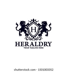 Heraldry Vector Logo Lion Royal Logo Stock Vector