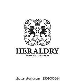 Heraldry Vector Logo Lion Royal Logo Stock Vector