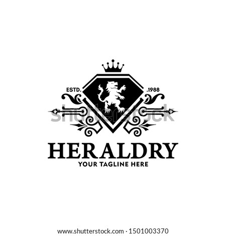 Heraldry Vector Logo Lion Royal Logo Stock Vector