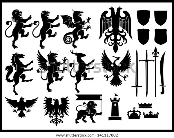 Heraldry Vector Set Stock Vector (Royalty Free) 141117802