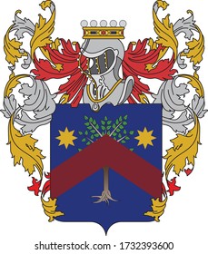 Heraldrys Crest - Ricciolini Araldica Vector Logo - Coat Of Arm Of The Family