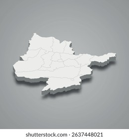 Herat 3d isometric map is a region of Afghanistan, vector illustration