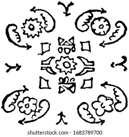 Herati Design consists of a rosette between two lancet-shaped leaves which very much resemble fish, It has been utilized with many modifications in half of the rug-making sections of the Orient,