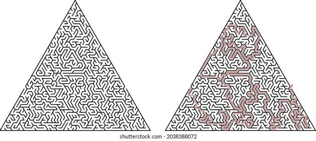 Herausforder Bunker es Rätsel Dreieck oder Pyramiden Labyrinth mit Lösung als Spiel