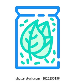 hierba en el vector del icono del color de la bolsa. hierba en la señal de la bolsa. ilustración de símbolo aislado