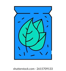herb in bag line icon vector. herb in bag sign. isolated symbol illustration