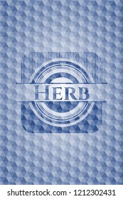 Herb blue polygonal badge.