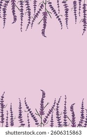 Herb border seamless set icon. Repeating vertical dry plant border pattern on light background, suitable for natural product branding, herbal design, rustic-themed projects.
