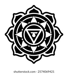 Herb chakra icon in glyph style