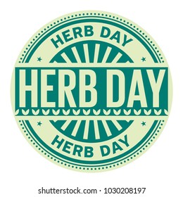 Herb Day, rubber stamp, vector Illustration