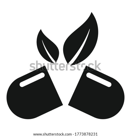 Herb eco capsule icon. Simple illustration of herb eco capsule vector icon for web design isolated on white background