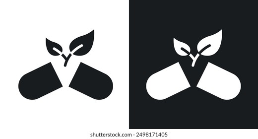 Herb eco capsule icon in solid style