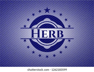Herb emblem with jean texture