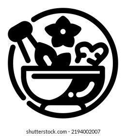 Herb Glyph icon vector design and illustration template