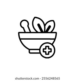 herb icon Flat symbol set outline