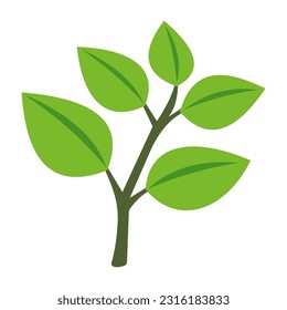 Herb icon. Leaf herb Emoji design flat illustration.