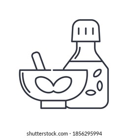 Icono de hierba, ilustración aislada lineal, vector de línea delgada, signo de diseño web, símbolo de concepto de contorno con trazo editable sobre fondo blanco.