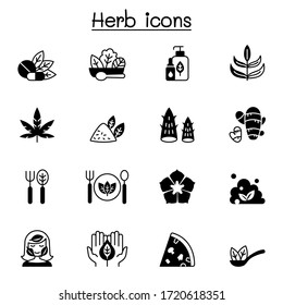Icono de Herb conjunto ilustración vectorial diseño gráfico