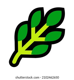 Symbol für Kraut. Modernes, einfaches Blatt für die Kräutermedizin