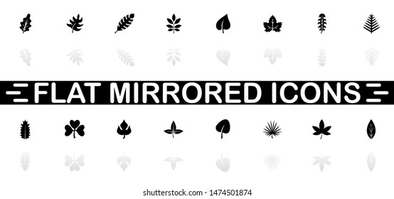 Herb icons - Black symbol on white background. Simple illustration. Flat Vector Icon. Mirror Reflection Shadow. Can be used in logo, web, mobile and UI UX project.