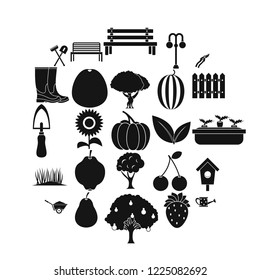Herb icons set. Simple set of 25 herb vector icons for web isolated on white background